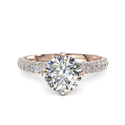 Bague Elisa solitaire diamant naturel rond 2.00 carat or rose